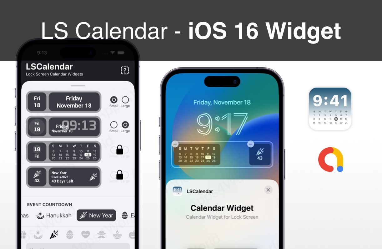 LS Calendar Widget iOS app template